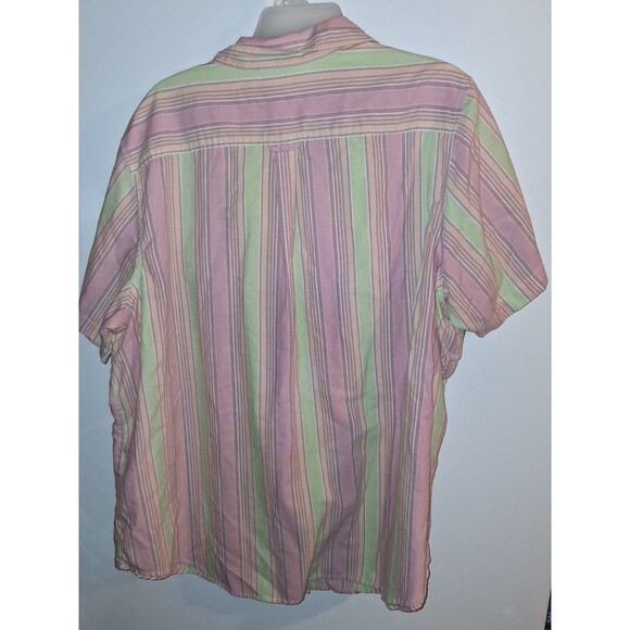 Willow Lane Multicolor Stripe Short Sleeve Button Up Blouse Sz 22W - Picture 2 of 3